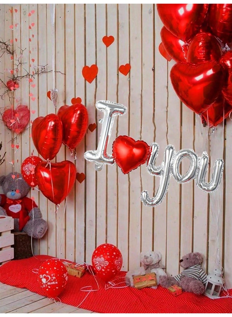 Valentine's Day decoration: A single metallic heart-shaped balloon with the words "I love you" adds a special and romantic touch to celebrating Valentine's Day, anniversaries, and all occasions. - Image 5